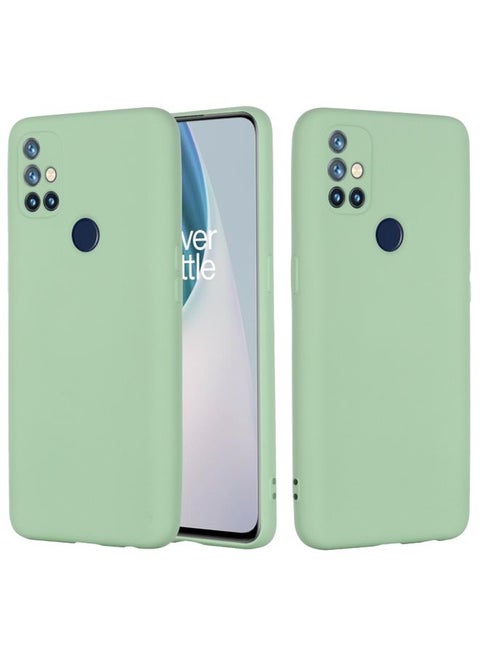 Case Cover For For OnePlus Nord N10 5G Pure Color Liquid Silicone Shockproof Full Coverage Case(Green)
