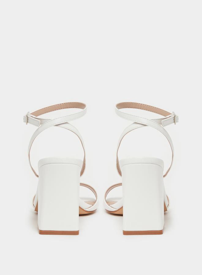 RAID Solid Ankle Strap Block Heel Sandals by Styli - Image 5