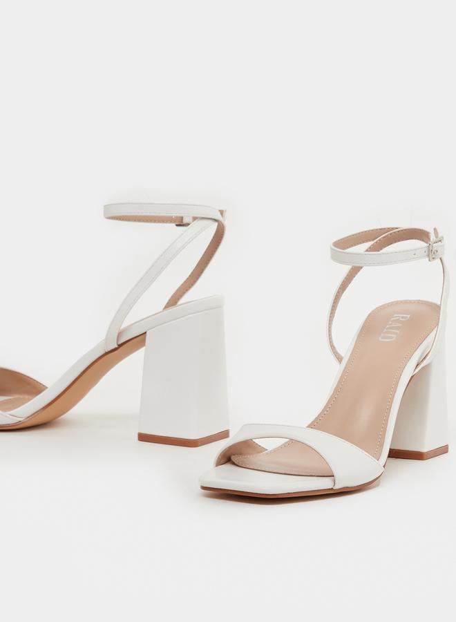 RAID Solid Ankle Strap Block Heel Sandals by Styli - Image 4