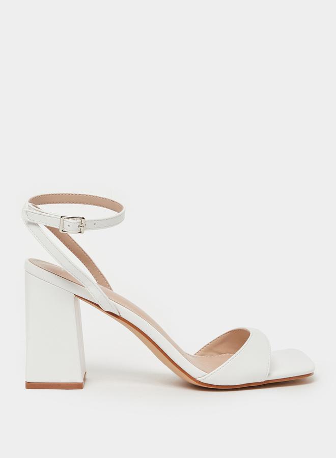 RAID Solid Ankle Strap Block Heel Sandals by Styli - Image 2