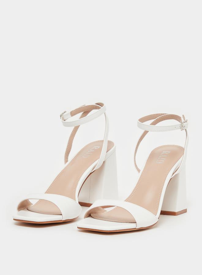 RAID Solid Ankle Strap Block Heel Sandals by Styli - Image 3