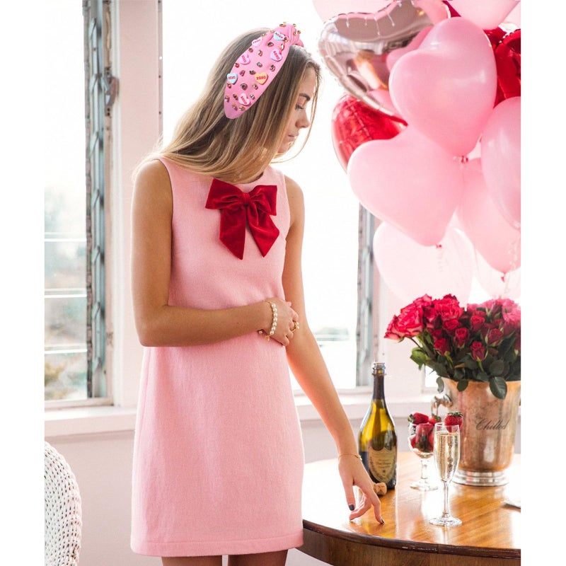 CEALXHENY Valentine's Day Headband for Women XOXO Love Massage Heart Headband Red Pink (1 Count) - Image 2