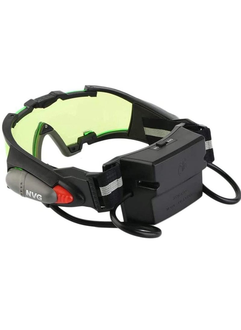 Generic - Spy Night Vision Goggles for Kids, Adjustable Spy Gear Night Mission Goggles with Flip-Out Lights Green Lens as Childrens' Gift for Racing Bicycling Skiing to Protect Eyes - Image 1
