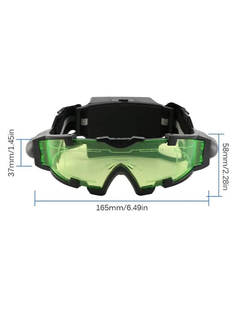 Generic - Spy Night Vision Goggles for Kids, Adjustable Spy Gear Night Mission Goggles with Flip-Out Lights Green Lens as Childrens' Gift for Racing Bicycling Skiing to Protect Eyes - Image 1