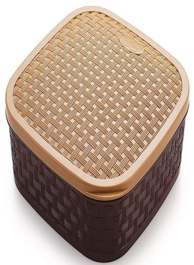 Qwid Masala Box - 7 in 1 Multipurpose Spice Box | Spice Container | Masala Dabba - Brown, 14 cm Square, Simple and Neutral Style - Image 2