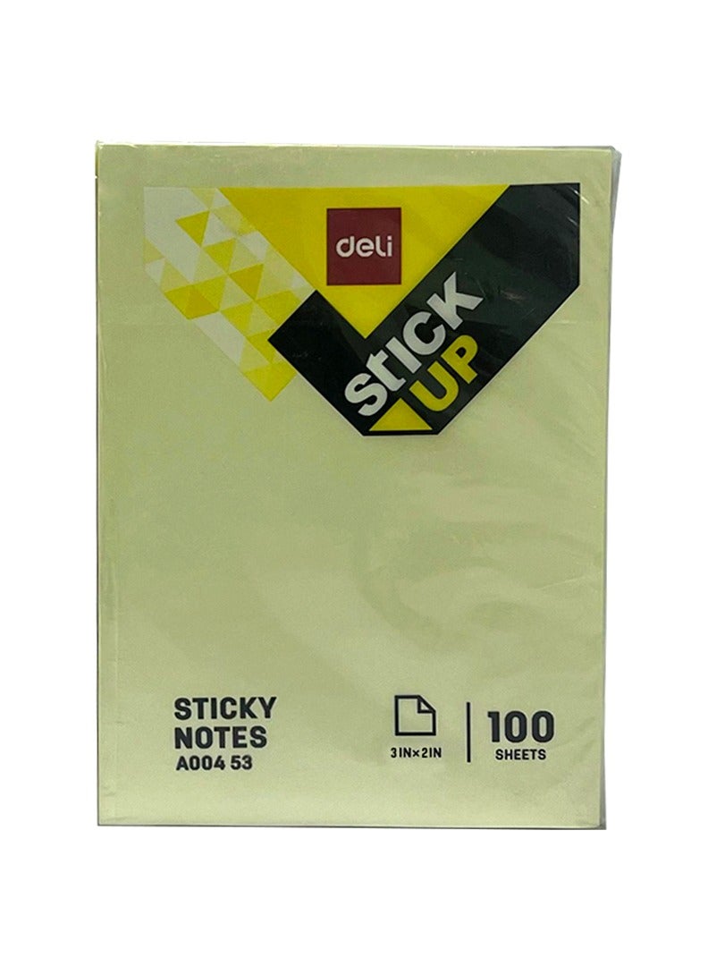 Deli Yellow Sticky Notes - 3x2 Inches  100 Sheets Per Pad Pack of 12