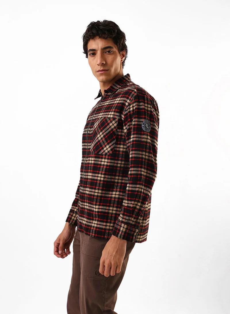 Dennis Lingo Men's Beige 100% Cotton Casual Button Down Relaxed Shirt