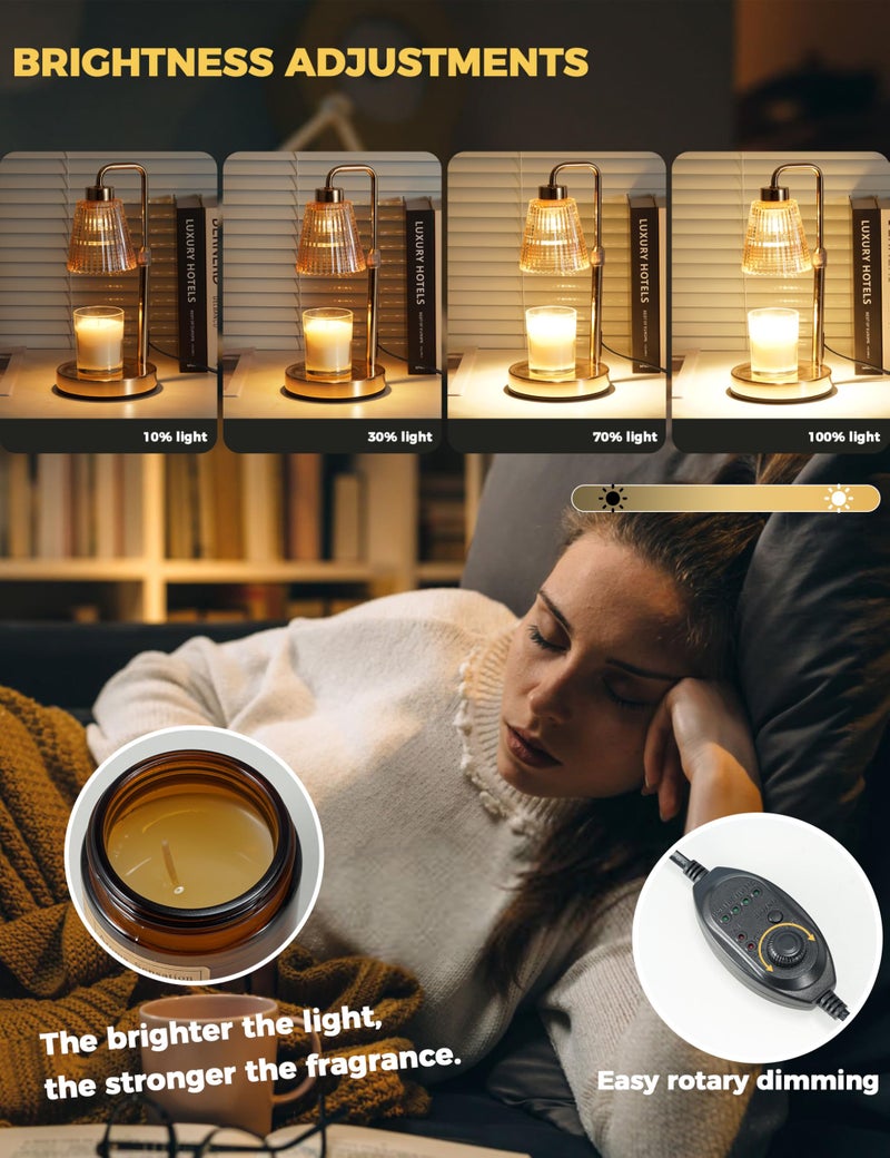 GODONLIF Candle Warmer Lamp with Timer Dimmable, Birthday Gifts for Women Mom, House Warming Gifts New Home Decor, Wax Melt Warmer for Jar Candles with 2 Bulbs - Image 3