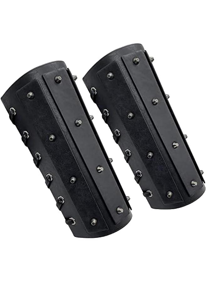 Generic Medieval Brigandine Arm Guards, Mercenary Faux Leather Gauntlet, Vintage Renaissance Knight Arm Bracers - Image 2