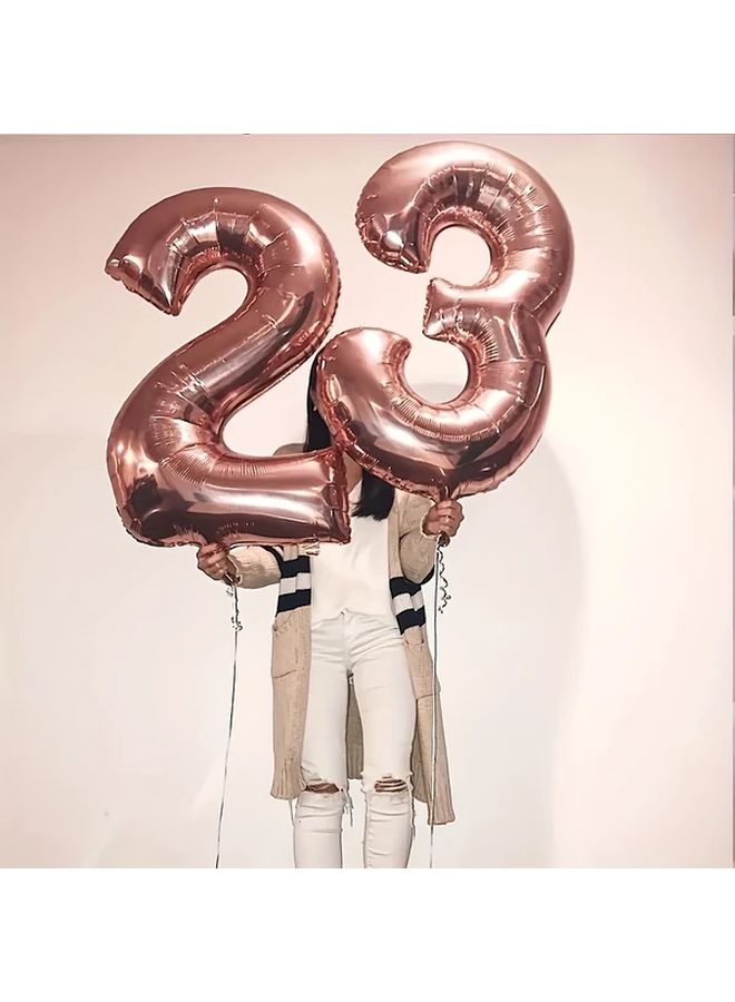 Rose Golden 32 Inch Aluminum Film Balloon Numbers 0 9 Self Sealing For Birthday Wedding Party - Image 4