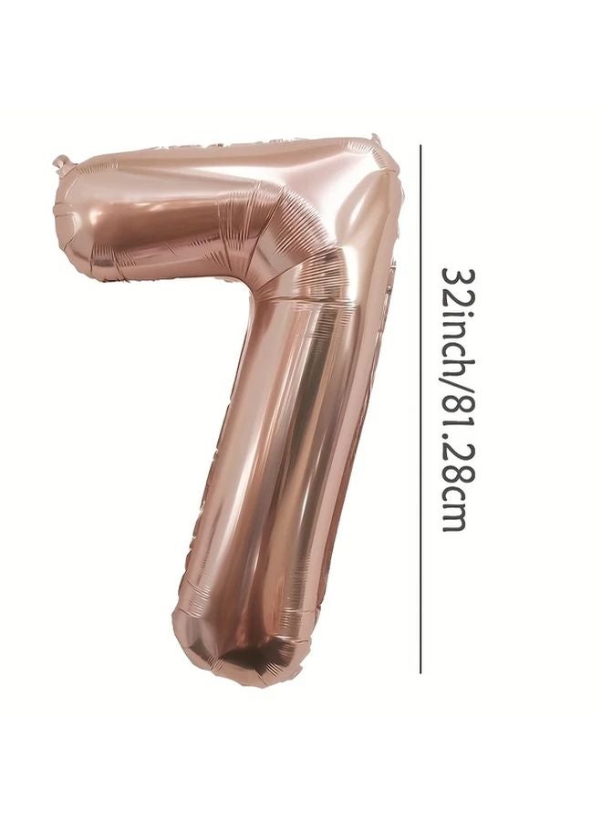 Rose Golden 32 Inch Aluminum Film Balloon Numbers 0 9 Self Sealing For Birthday Wedding Party - Image 3