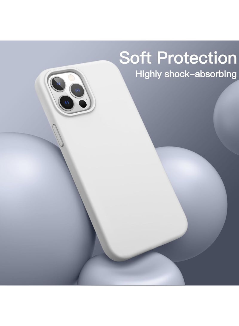 ACLIX Silicone Case Compatible with iPhone 12 Pro Max, Slim Liquid Silicone, Layers of Soft Gel Rubber Shockproof, Protective Phone Case Cover with TPU Lining (White) - Image 4