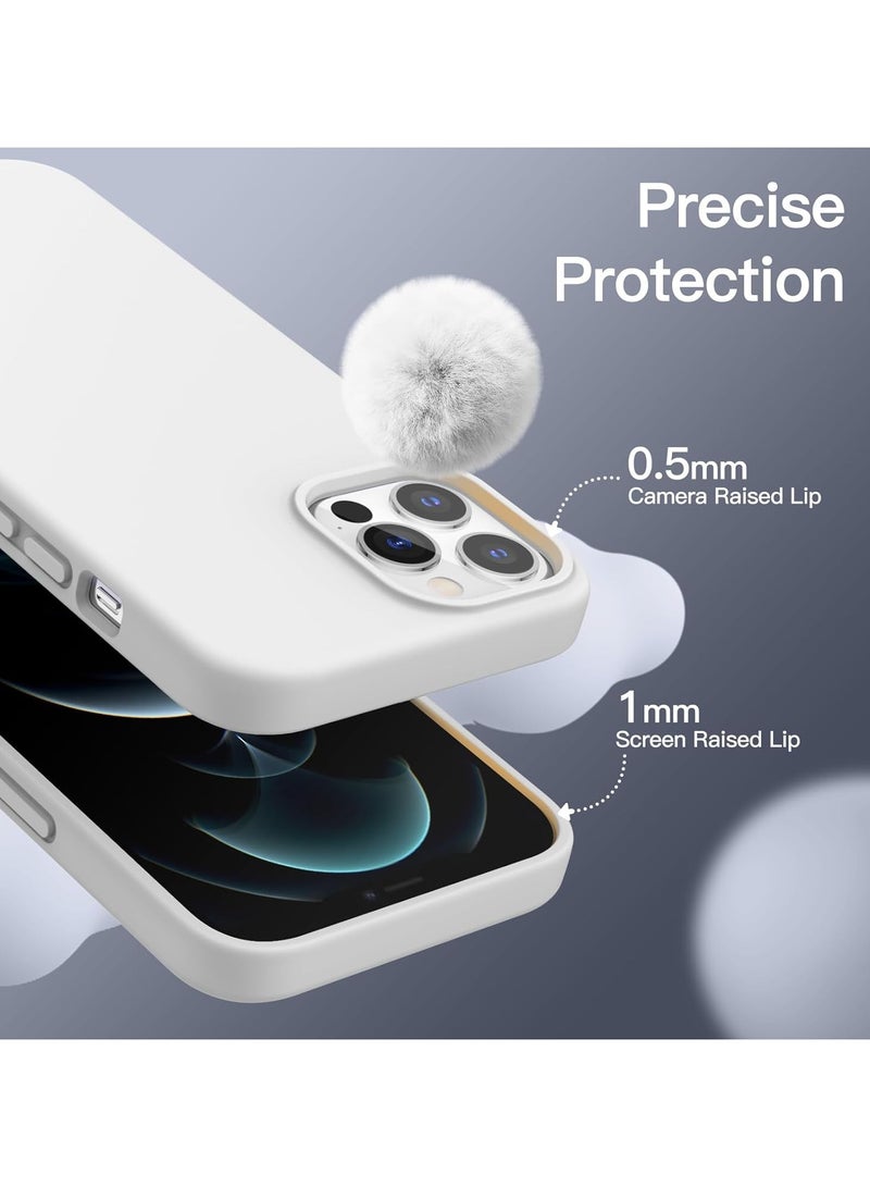 ACLIX Silicone Case Compatible with iPhone 12 Pro Max, Slim Liquid Silicone, Layers of Soft Gel Rubber Shockproof, Protective Phone Case Cover with TPU Lining (White) - Image 5