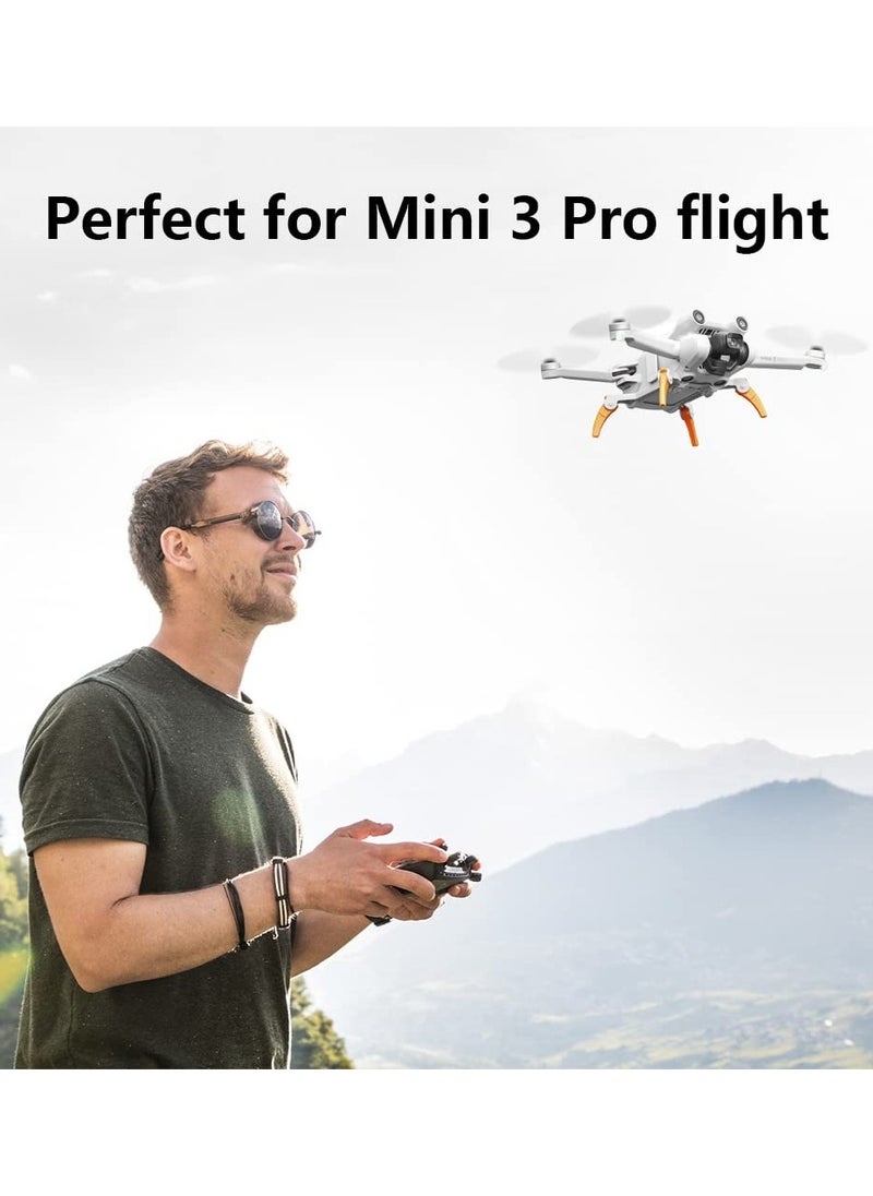 KASTWAVE - Landing Gear Extensions Leg Protector Extended for DJI Mini 3 Pro Drone, Foldable Landing Gear Leg Extender Kit Height Extended Leg Accessory (Orange) - Image 1
