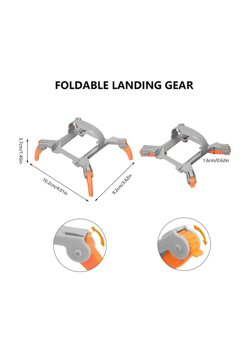 KASTWAVE - Landing Gear Extensions Leg Protector Extended for DJI Mini 3 Pro Drone, Foldable Landing Gear Leg Extender Kit Height Extended Leg Accessory (Orange) - Image 1