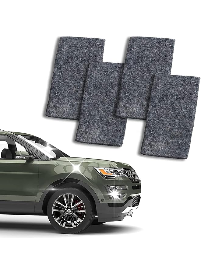KASTWAVE Car Scratch Remover, Nano Sparkle Cloth For Car Scratches, 4 Pcs Nano Magic Cloth For Clean Paint, Surface Polish, Water Stains, Rust And Scratches Remover(Gray)  - Image 1