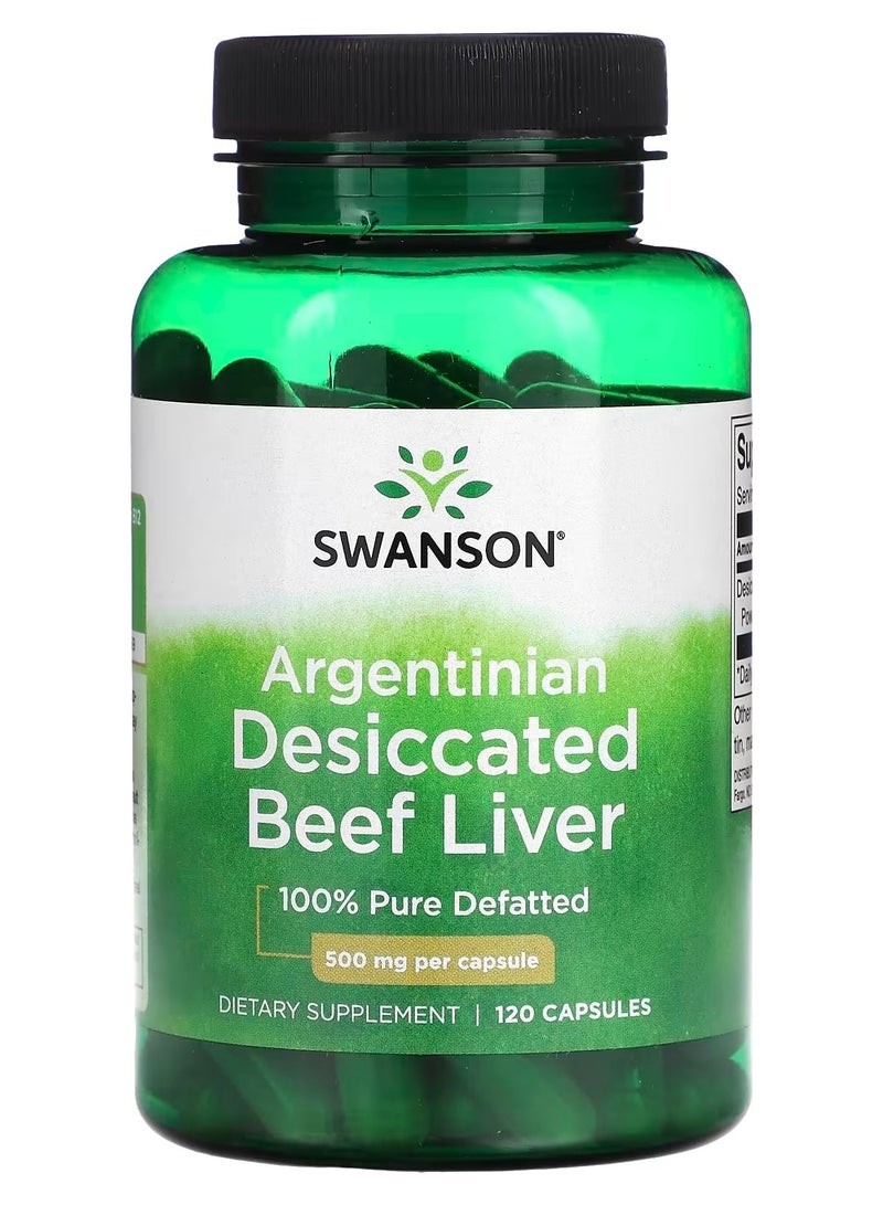 Swanson, Argentinian Desiccated Beef Liver, 500 mg, 120 Capsules