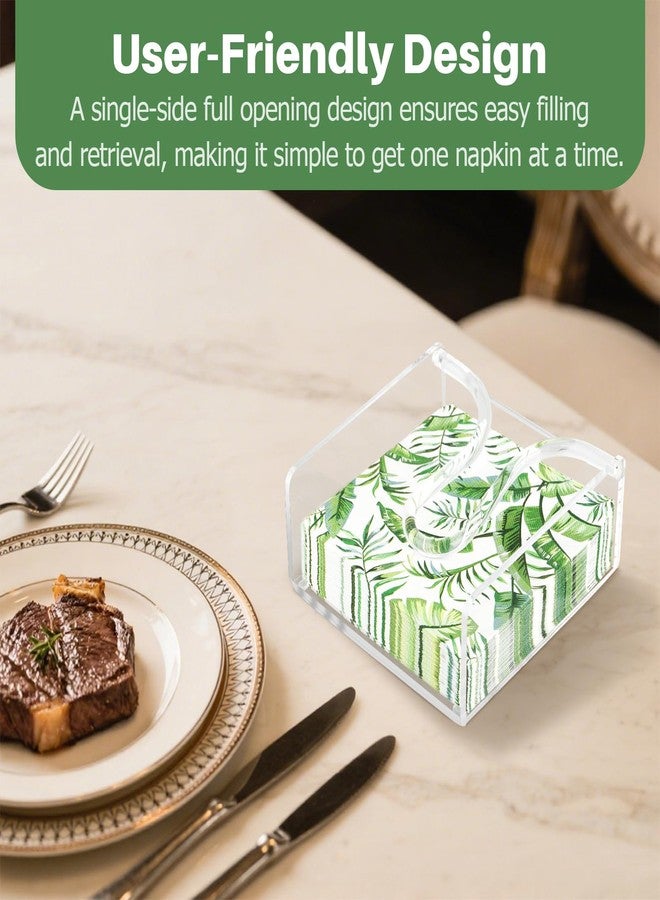Yncotte Napkin Holder for Table, Acrylic Clear Napkin Holder 7"×7" with Weighted Arm & Non-Slip Base for Kitchen, Restaurant, Party & Outdoor Dining - Easy-Access Square Paper Napkin Dispensers - Image 5