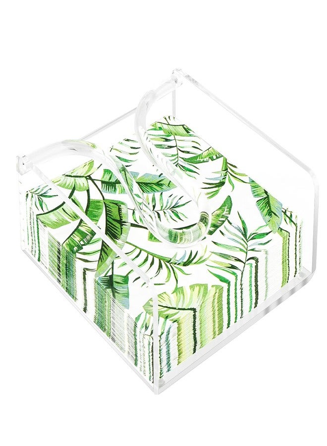 Yncotte Napkin Holder for Table, Acrylic Clear Napkin Holder 7"×7" with Weighted Arm & Non-Slip Base for Kitchen, Restaurant, Party & Outdoor Dining - Easy-Access Square Paper Napkin Dispensers - Image 1
