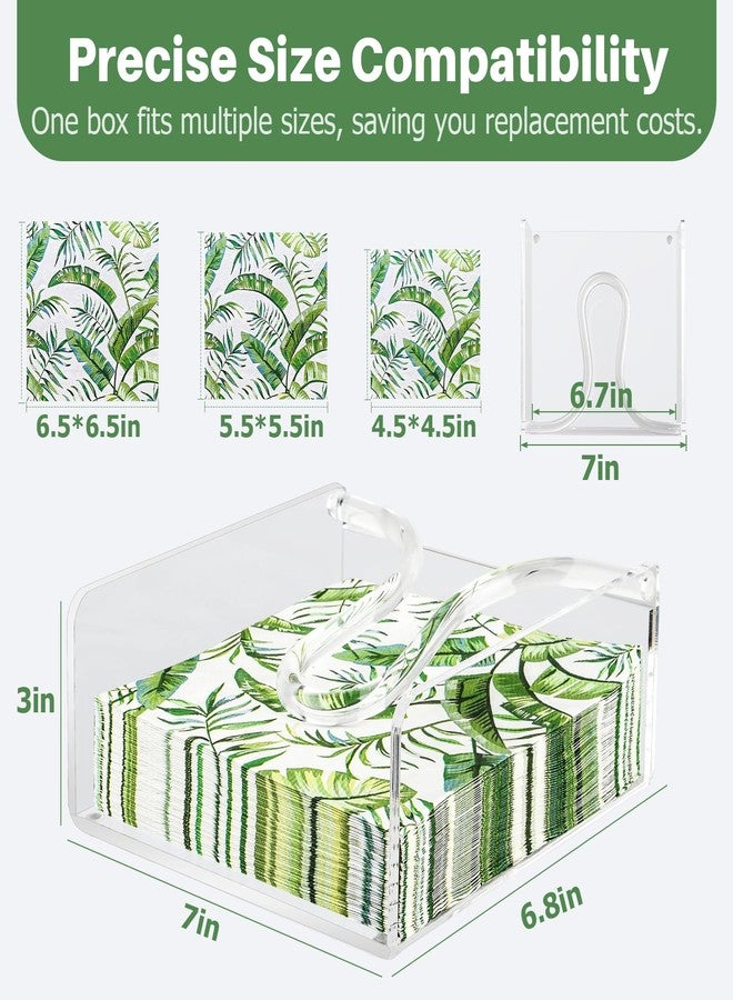 Yncotte Napkin Holder for Table, Acrylic Clear Napkin Holder 7"×7" with Weighted Arm & Non-Slip Base for Kitchen, Restaurant, Party & Outdoor Dining - Easy-Access Square Paper Napkin Dispensers - Image 3