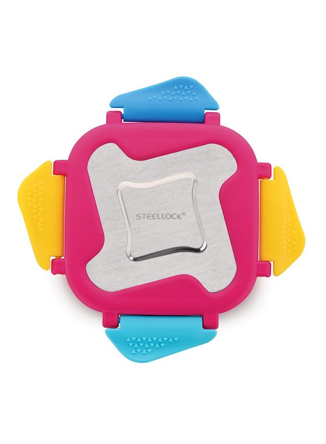 STEELLOCK Smart Stainless Steel Tiffin Lunch Box for Kids and Adults | Airtight & Leakproof | Square Tiffin Box for School & Office with Steel Lid | Juliet 250 ml & 360 ml 1 pc Each - Image 5