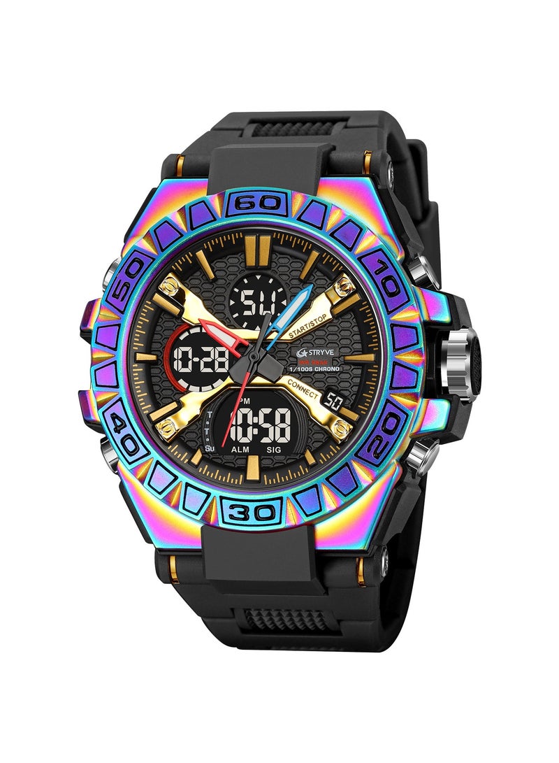 STRYVE Young Men's Stylish Sporty Style with Colorful Luminous Digital Waterproof Multifunctional Watch - Image 1
