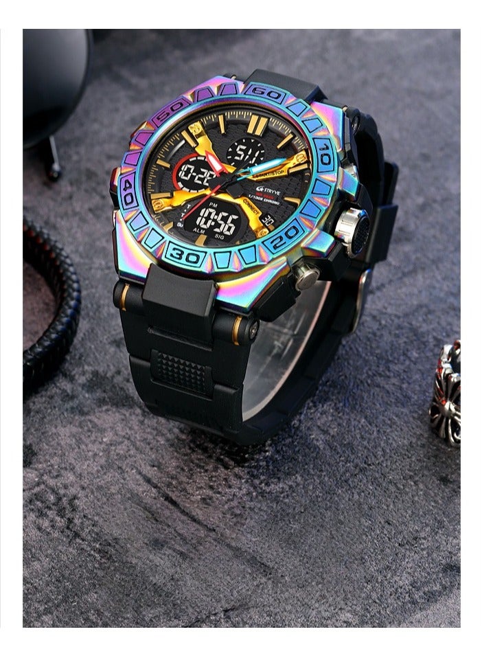 STRYVE Young Men's Stylish Sporty Style with Colorful Luminous Digital Waterproof Multifunctional Watch - Image 2