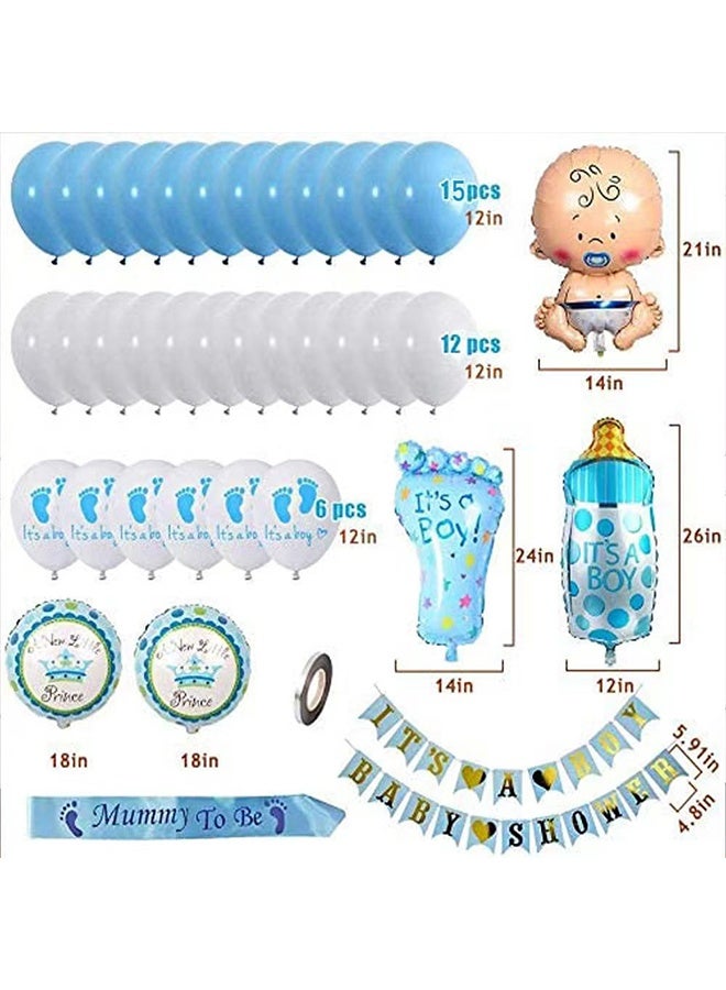 41pcs Baby Boy Balloons Blue Its A Boy Balloons Foil Baby Shower Balloons for Welcome Baby Boy Ornaments - Image 2