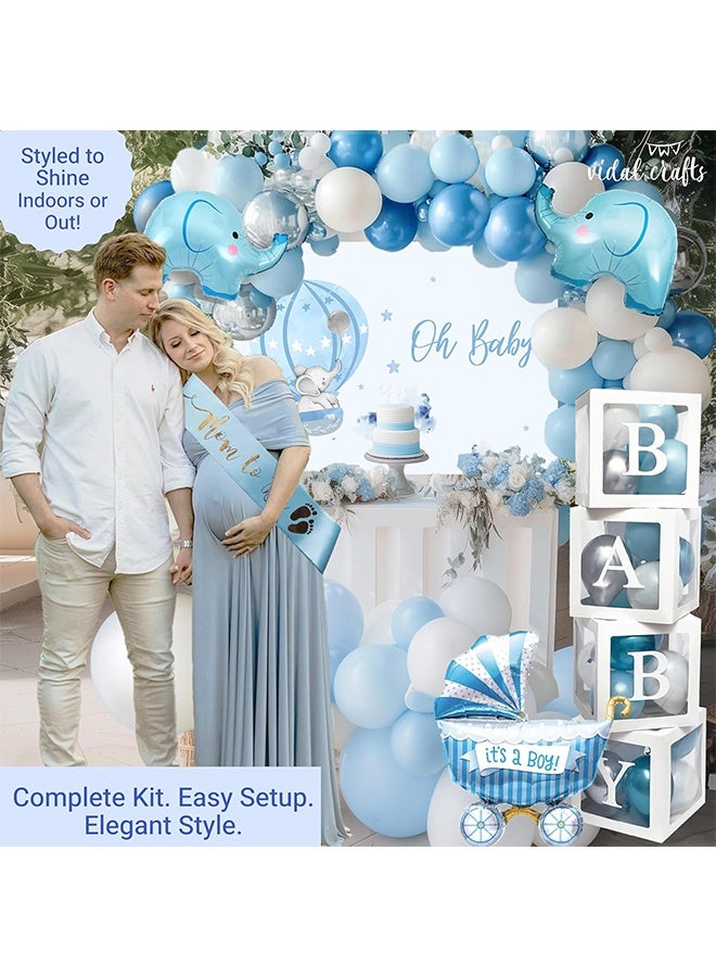 41pcs Baby Boy Balloons Blue Its A Boy Balloons Foil Baby Shower Balloons for Welcome Baby Boy Ornaments - Image 3