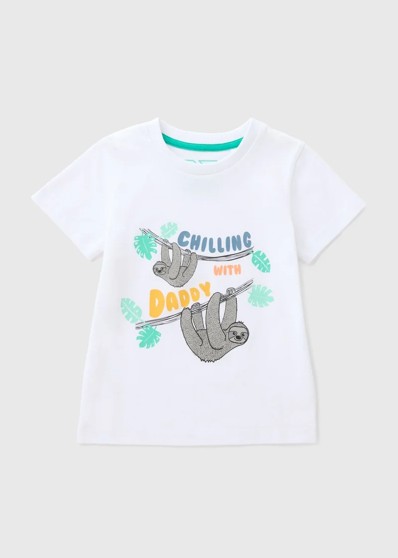 Matalan Boys White Daddy Sloth T-Shirt