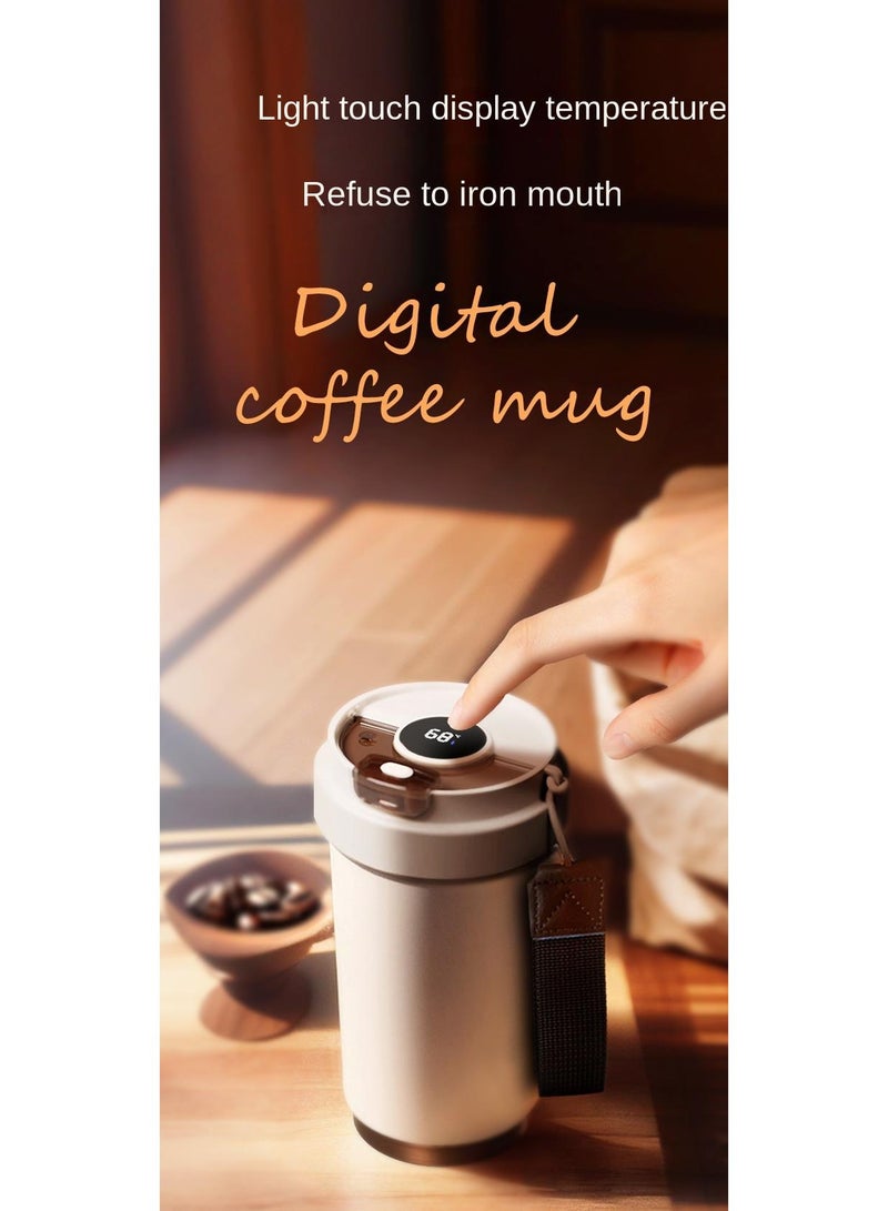 Y&D Intelligent temperature measuring coffee cup stainless steel insulation cup high appearance portable cup 430ml - Image 4