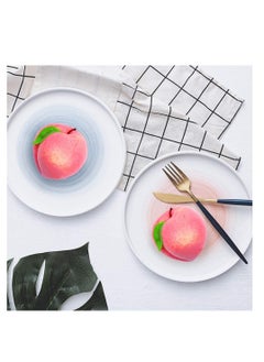 Generic 16PCS Artificial Fruit Peach, Fake Peach Artificial Lifelike Peach with Leaves Simulation Pink Peach Photo Props Party Home Kitchen Decor Food Toy  - Image 4