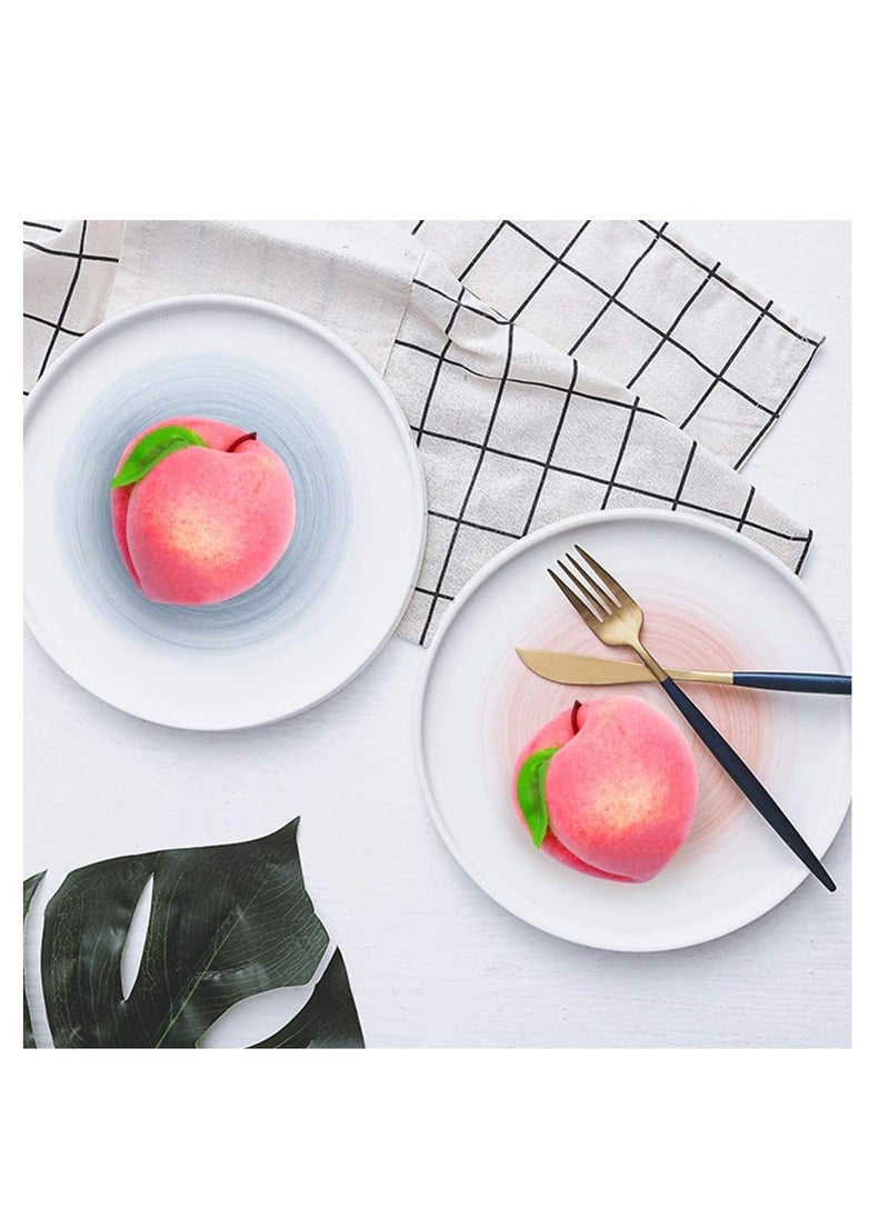 Generic 16PCS Artificial Fruit Peach, Fake Peach Artificial Lifelike Peach with Leaves Simulation Pink Peach Photo Props Party Home Kitchen Decor Food Toy  - Image 4