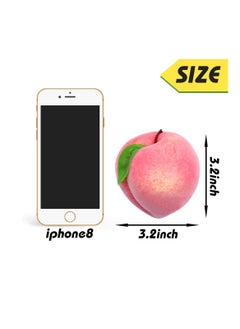 Generic 16PCS Artificial Fruit Peach, Fake Peach Artificial Lifelike Peach with Leaves Simulation Pink Peach Photo Props Party Home Kitchen Decor Food Toy  - Image 2