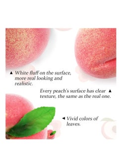 Generic 16PCS Artificial Fruit Peach, Fake Peach Artificial Lifelike Peach with Leaves Simulation Pink Peach Photo Props Party Home Kitchen Decor Food Toy  - Image 3