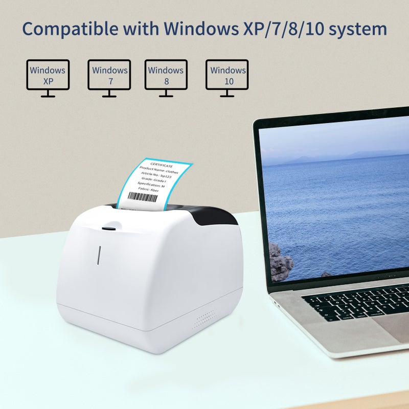 طابعة ملصقات حرارية 58 مم بالاتصال عبر USB + بلوتوث منشئ ملصقات لطباعة إيصالات لاسلكي متوافق مع أنظمة أندرويد وآي أو إس ويندوز لطباعة ملصقات الشحن والبريد السريع والرموز الشريطية والبريد للمحلات السوبر ماركت والمنزل - Image 4