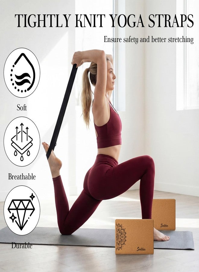 Soulchen 5 Pack Yoga Accessories for Women Set Yoga Block 2 Pack with Strap Massage Ball for Meditation Pilates Cork Blocks Stretching Home Gym Natural High-Density, 12"x8"x2" - Image 4