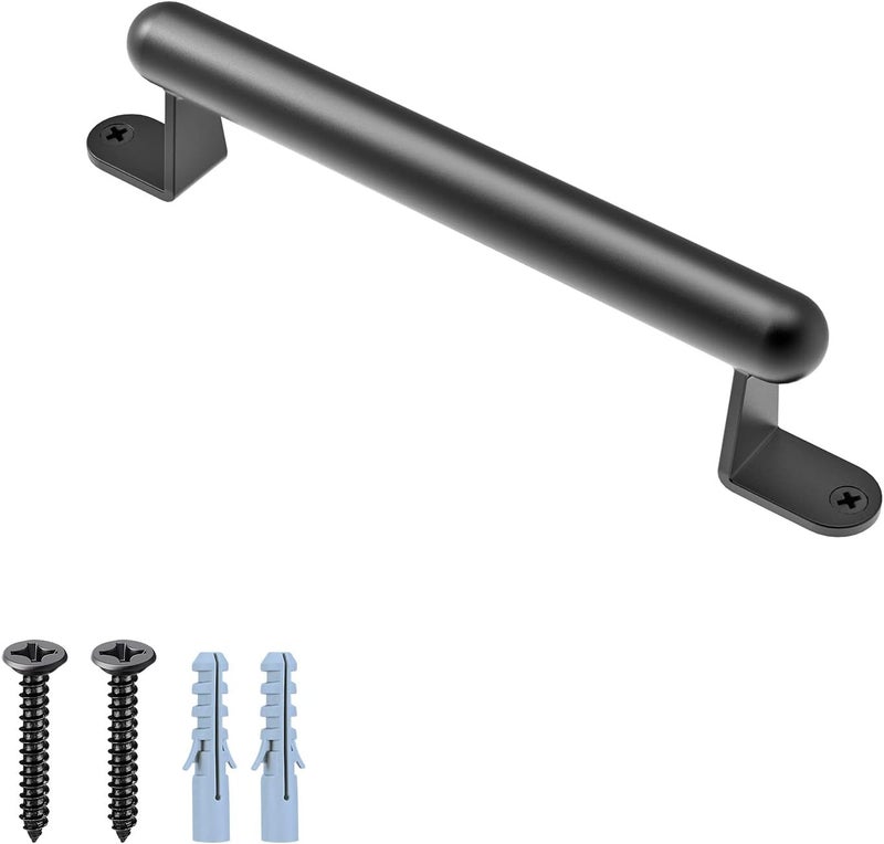 BeneLabel 9" Barn Door Pull Handle, Metal Fence Gate Pull Handle, Heavy Duty Sliding Door Handle for Gate Barn Door, Closet, Garage, Drawer, Towel Bar, Stairs, Includes Install Hardware, Black - Image 1