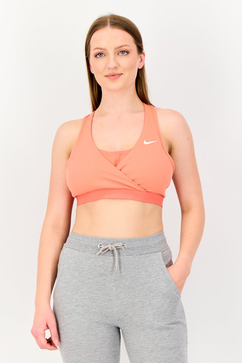 Nike Women Brand Logo Non Padded Sports Bra, Coral - Image 1