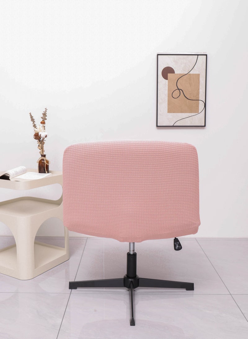 Waterproof Armless Chair Slipcover Stretch Criss Cross Slip Cover Accent Chair Covers Jacquard Wide Seat Office Desk Chair Cover for Swivel Task Vanity Furniture Mid Back Accent Chair Cover(Just a cover, No chair!) - Image 3