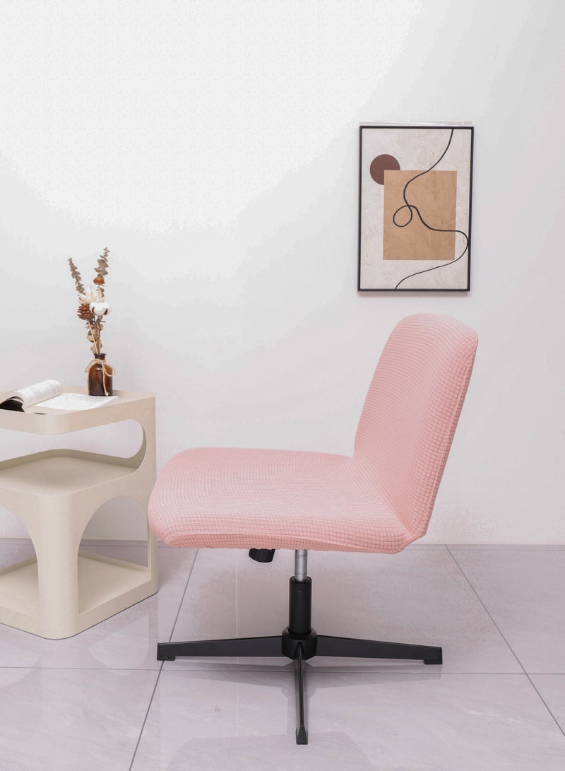 Waterproof Armless Chair Slipcover Stretch Criss Cross Slip Cover Accent Chair Covers Jacquard Wide Seat Office Desk Chair Cover for Swivel Task Vanity Furniture Mid Back Accent Chair Cover(Just a cover, No chair!) - Image 2