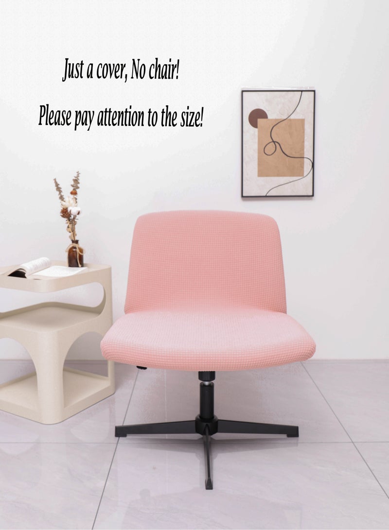 Waterproof Armless Chair Slipcover Stretch Criss Cross Slip Cover Accent Chair Covers Jacquard Wide Seat Office Desk Chair Cover for Swivel Task Vanity Furniture Mid Back Accent Chair Cover(Just a cover, No chair!) - Image 1