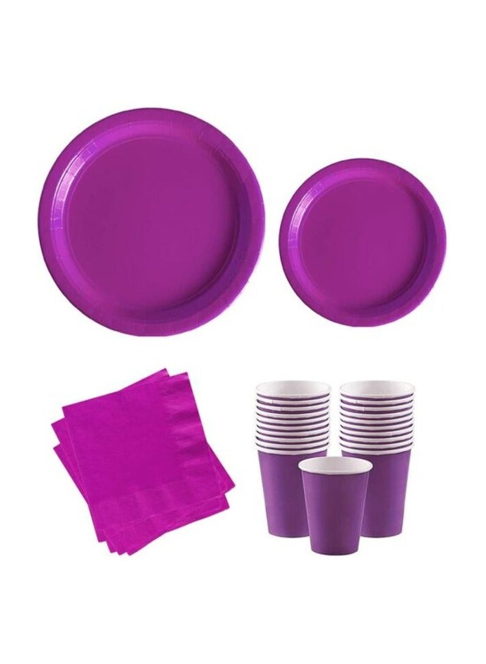 Party Time 48-Pieces Complete Party Pack Purple 9" Dinner Paper Plates