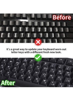 Rock Pow 2PCS Arabic Keyboard Stickers Arabic-English Keyboard Letters Replacement Stickers Black Background with White Font for Computer Laptop Notebook Desktop Matte Arabic Keyboard Alphabet Stickers  - Image 5