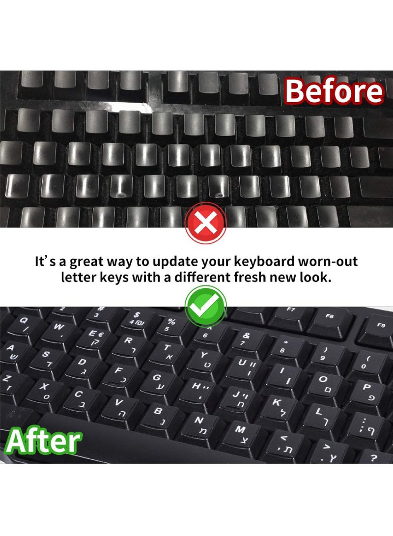 Rock Pow 2PCS Arabic Keyboard Stickers Arabic-English Keyboard Letters Replacement Stickers Black Background with White Font for Computer Laptop Notebook Desktop Matte Arabic Keyboard Alphabet Stickers  - Image 5