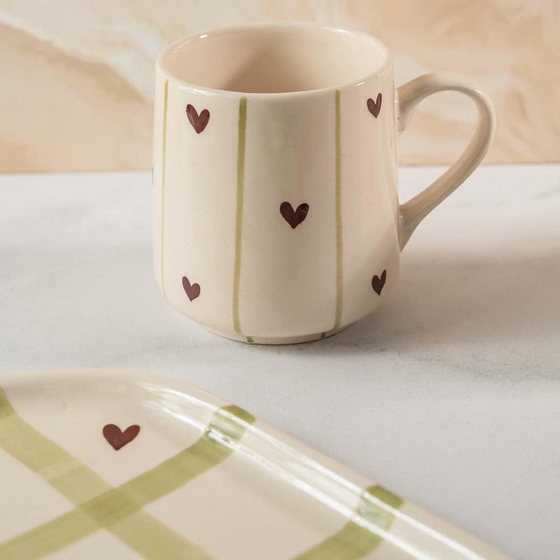 Holm Story Holm Story Lovestruck Red Breakfast Set | Serving Tray | Cereal Bowl | Coffee Mugs | Ceramic | Serve Breakfast | Morning Set - Image 3