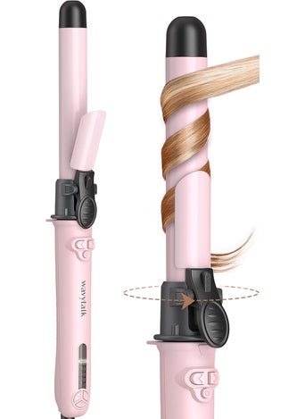 wavytalk Wavytalk Rotating Curling Iron, 1 Inch Automatic Waver for Effortless Waves up to 430℉ with Home Button, Pale Pink 