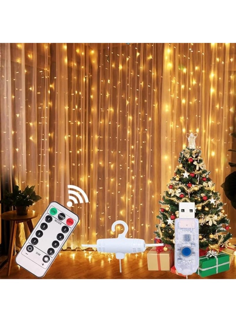 DLC Decoration Curtain Strings LED Light White 2.4x3x3meter - Image 4