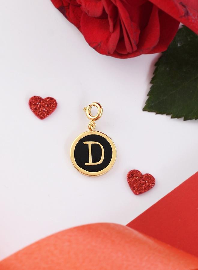 VOYLLA Valentine's Day Collection Alphabet D Black Enamel Charm - Image 1