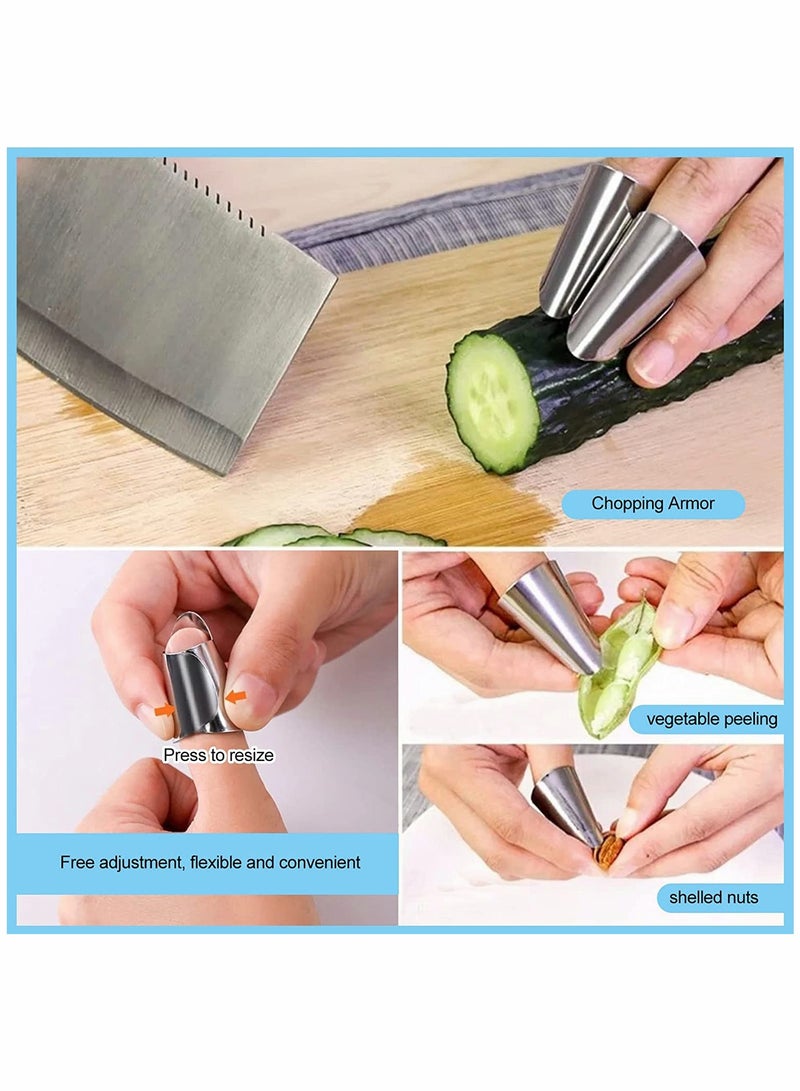 SOLARAE 6PCS Onion Holder Slicer Set with Stainless Steel Finger Guards and Thumb Protectors - Safe Kitchen Tools for Slicing and Chopping Onions, Nuts, and More Without Injury. - Image 2